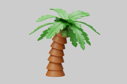 Preview: Cartoon palm tree with coconuts