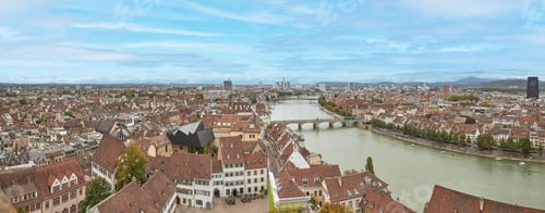 Preview: Panoramic view of the city and river of Basel, Switzerland