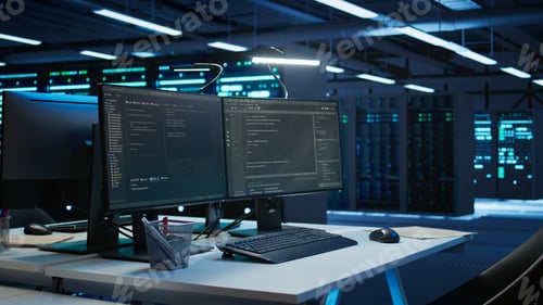 Preview: Computer in data center used for managing infrastructure rigs energy consumption