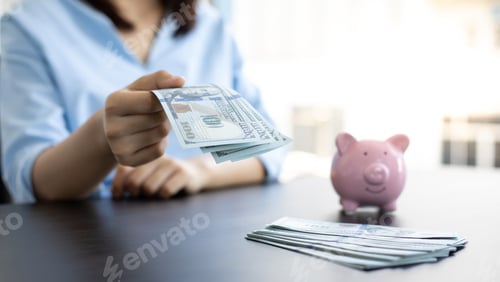 Preview: Stacking Dollars for Savings with a Piggy Bank