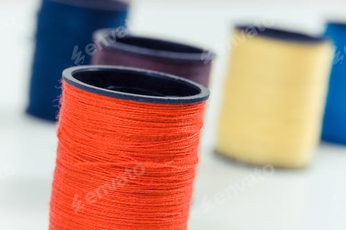 Preview: Colorful spools of thread. Accessories for needlework