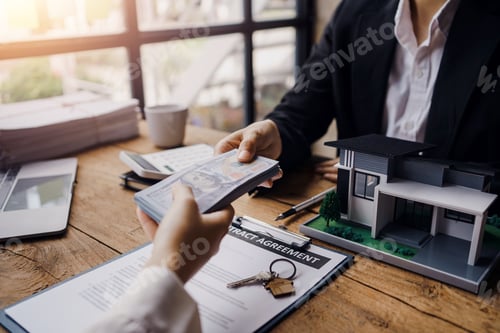 Preview: Real estate agent and client are negotiating prices before signing and discussing home purchases, in