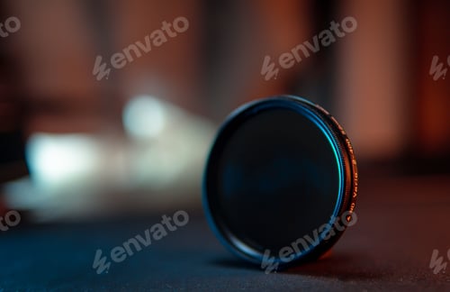 Preview: Closeup shot of a plastic cover of a camera with blurred background