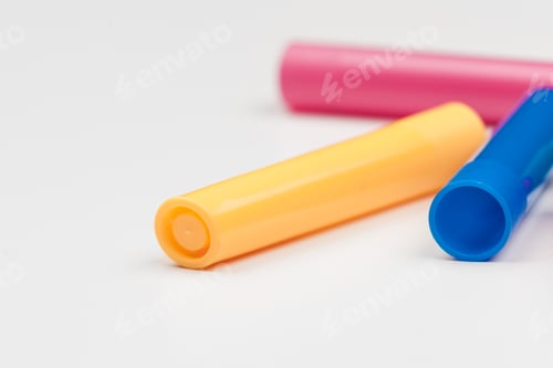 Preview: Colored markers isolated on white background