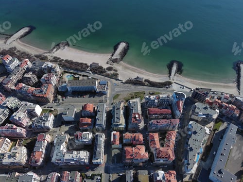 Preview: View from a height of the city of Pomorie, peninsula of Bulgaria and is washed by the Black Sea
