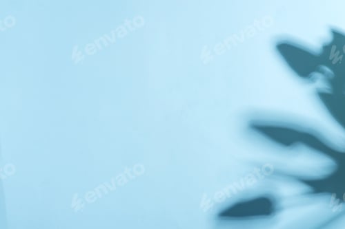 Visualização: Pano de fundo decorativo com sombras de galhos de plantas em um fundo azul