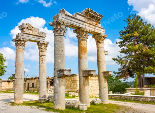 Preview: Travel concept photo. Uzuncaburc historical ancient city Mersin / Turkey