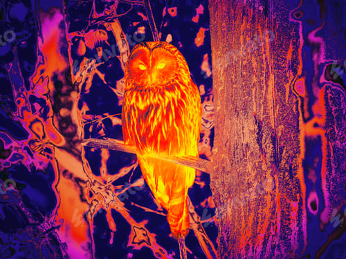 Preview: Infrared Thermal Image of Ural owl Strix uralensis