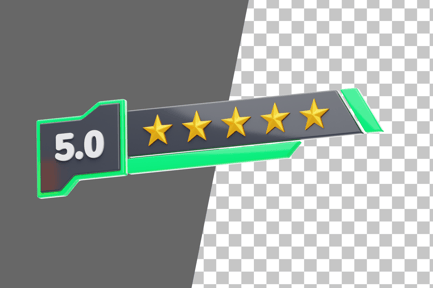 Preview: Five Of Five Star Rating 3D Icon