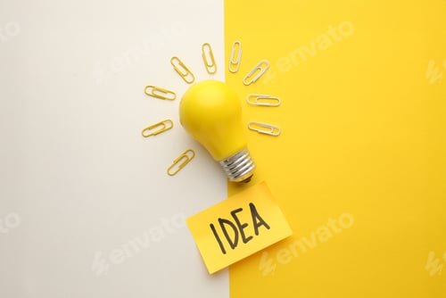Preview: Business creativity and inspiration concepts with lightbulb and pencil