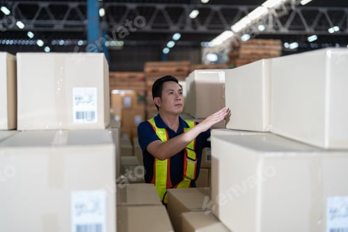 Preview: Warehouse worker working in the depot store