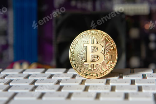Preview: Gold Bitcoin electronic computer processor board