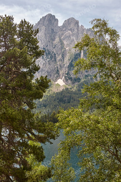 Preview: Aigues tortes national park forest landscape. Sant Maurici. Spain
