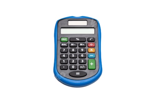 Preview: Calculator with blank display isolated cutout on white background