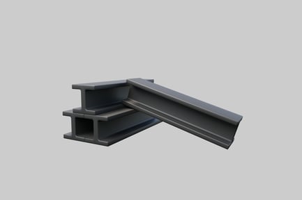 Preview: Steel i-beams set