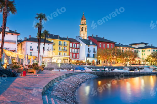 Preview: Ascona, Switzerland townscape on the shores of Lake Maggiore