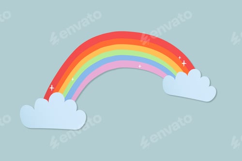 Preview: Rainbow, cute weather colorful clipart