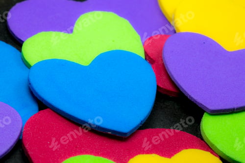 Preview: Colorful heart figure. Love symbol concept photo.