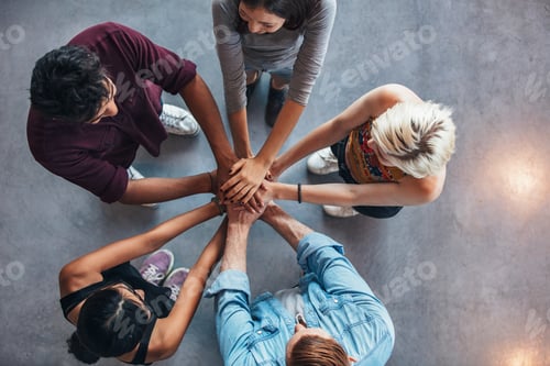 Preview: Students making a stack of hands
