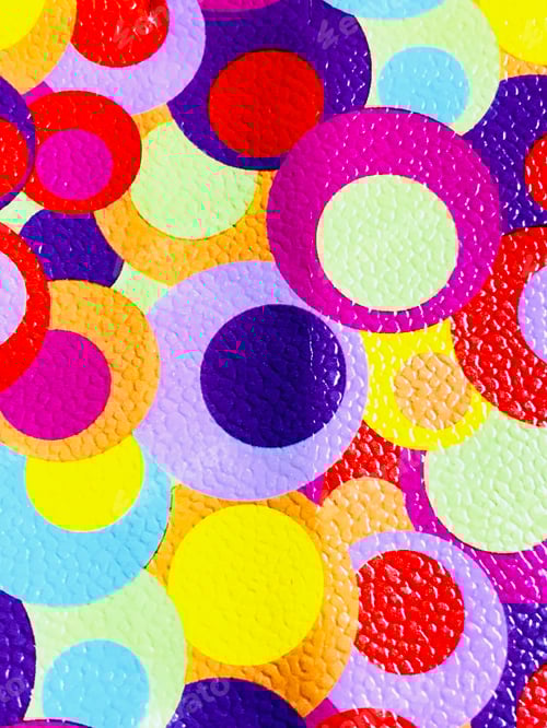Preview: Confetti Circles of Red, Yellow, and Purple