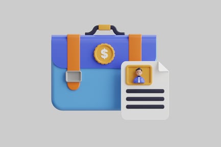 Preview: Briefcase with document and headshot