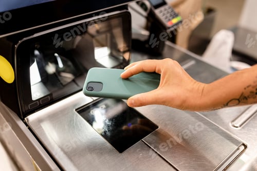 Preview: Self-checkout cashier screen image, contactless payment