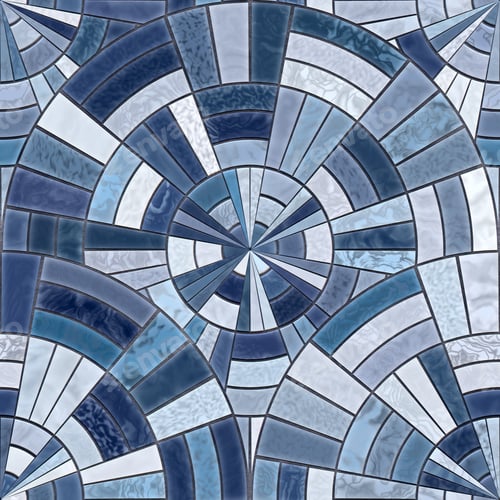 Preview: Radial mosaic tiles. Seamless Textures