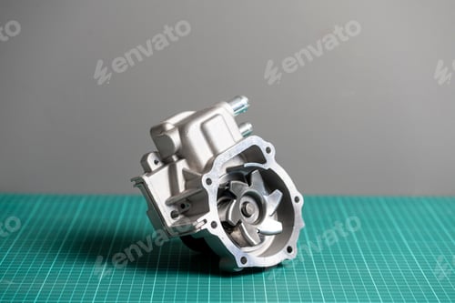 Preview: a brand new car engine water pump motor isolated