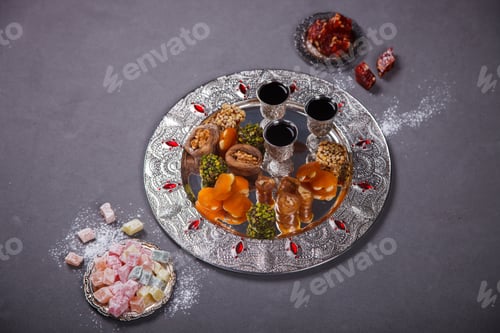 Preview: Set of assorted traditional eastern desserts. Arabian sweets