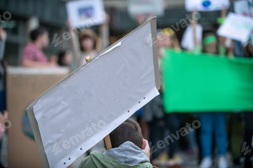 Preview: Group of People on the Street in climate Change Protest.