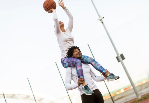 Preview: Couple playing basketball