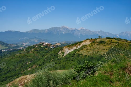 Preview: Country landscape in Abruzzo between Penne and Teramo at summer