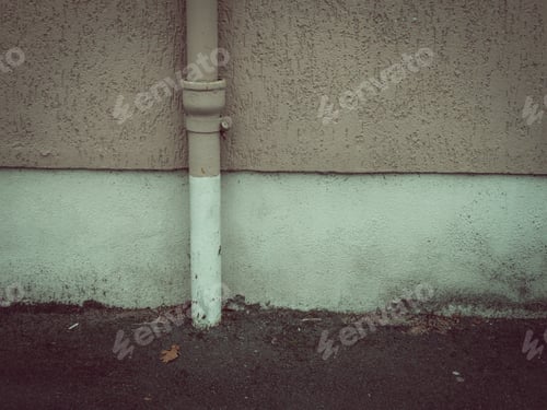 Preview: Closeup of a drain pipe on the outside wall