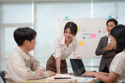 Preview: Professional Business people and Leadership and Teamwork and marketing strategy planning in the