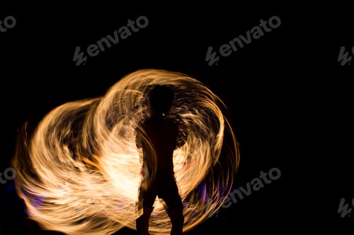 Preview: Fire Show at night on Phi Phi Island,