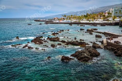 Preview: A coastal seascape of Puerto de la Cruz in Tenerife