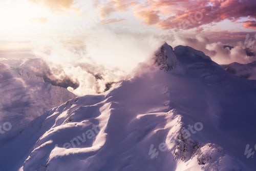 Preview: Aerial landscape view of Mountain Peaks near Vancouver