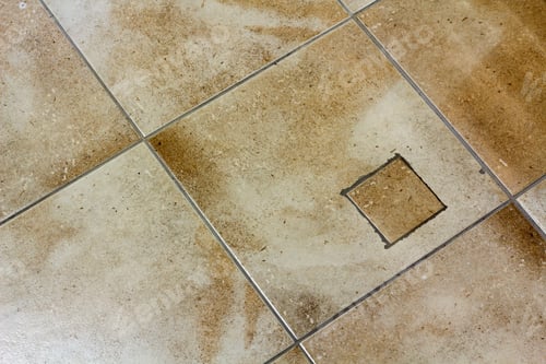 Visualização: Fundo abstrato, padrão sem costura de piso cerâmico antigo bege claro