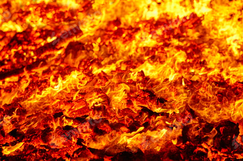 Preview: Fire. Volcano incandescent material. Hot charcoal bonfire. Emissions