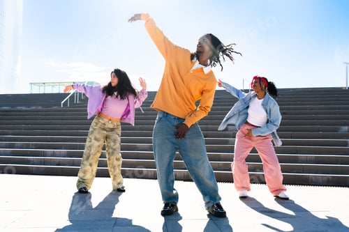 Preview: Young group of multiethnic hip-hop dancers dancing