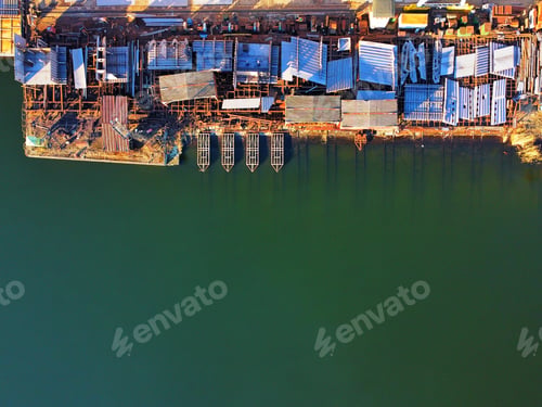 Preview: Top view of an old shipyard