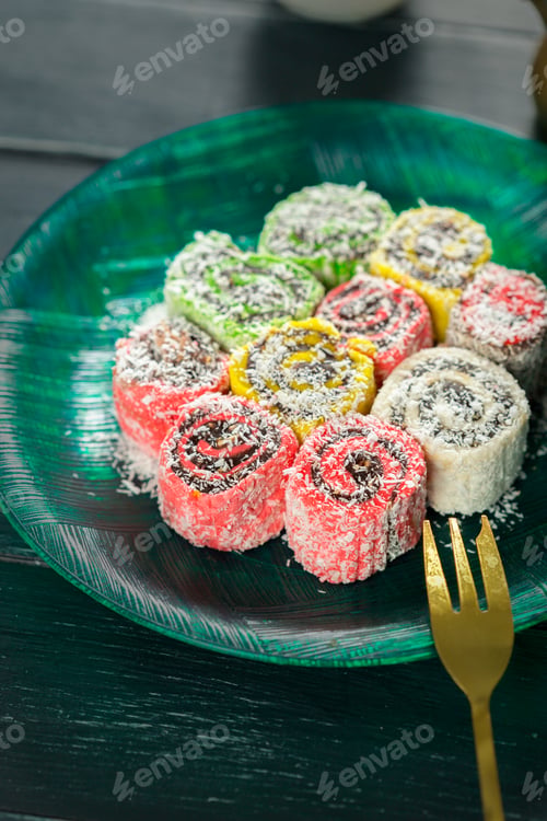 Preview: traditional eastern desserts on wooden background