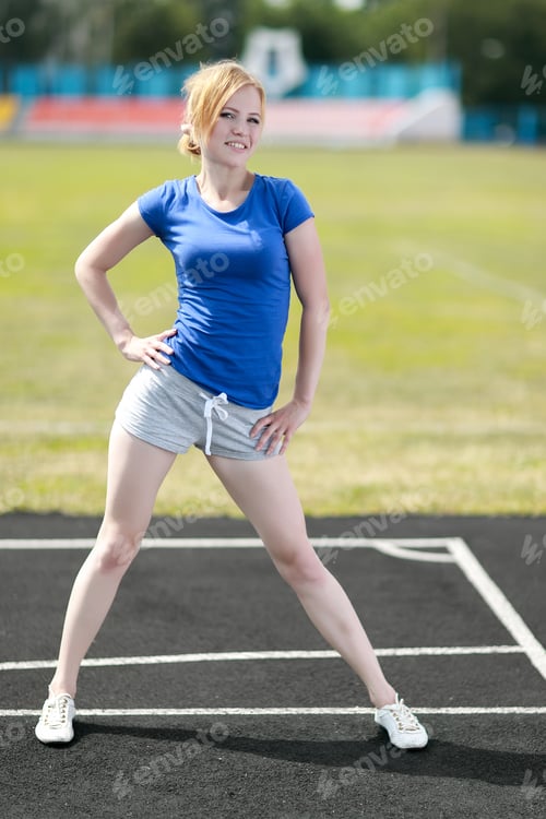 Preview: Training Workout.Fitness Woman Doing Exercising During Outdoor Training Workout.