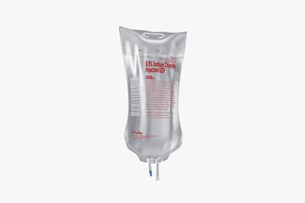 Preview: Full 1000mL IV Saline Bag