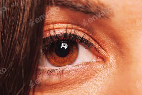 Preview: Close-up of beautiful female eye with black liner makeup