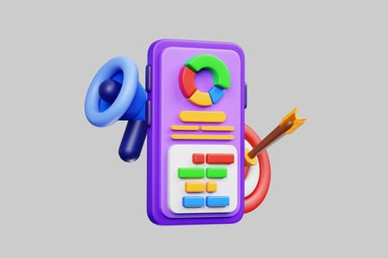 Visualização: Campanha de marketing móvel com bullseye