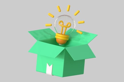 Radiant Lamp in an Emerald Green Box with White Arrow