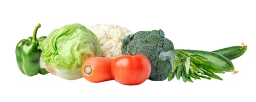 Preview: Mix vegetable for good health and lose weight less calories on white background