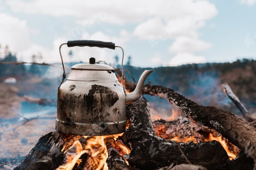 Preview: Kettle on fire in the mountains wallpaper