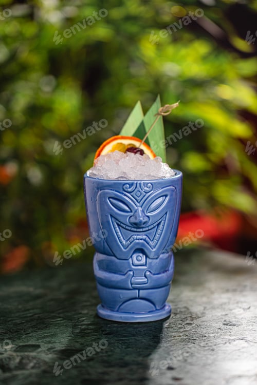 Preview: Tiki style cocktail in ceramic mug